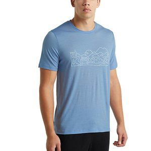 NWT Icebreaker 100% Merino Island T-shirt Blue MEDIUM